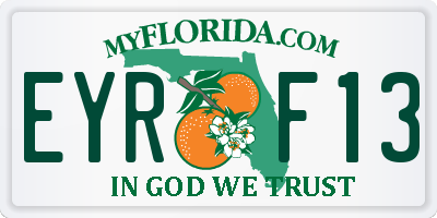FL license plate EYRF13
