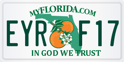 FL license plate EYRF17