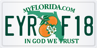 FL license plate EYRF18