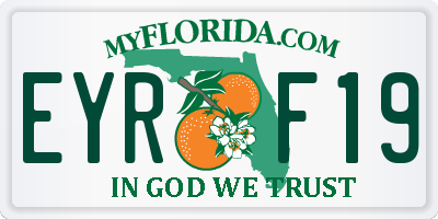 FL license plate EYRF19