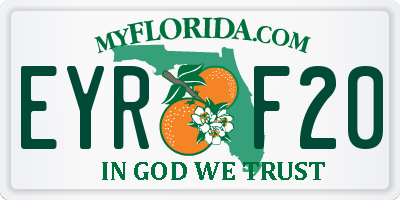 FL license plate EYRF20