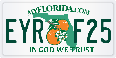 FL license plate EYRF25