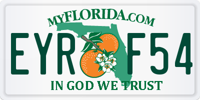 FL license plate EYRF54