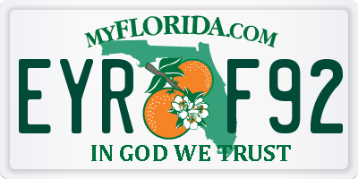 FL license plate EYRF92