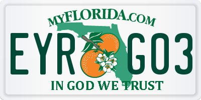 FL license plate EYRG03