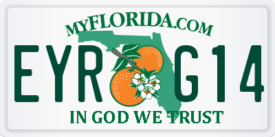 FL license plate EYRG14