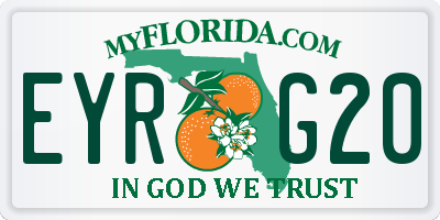 FL license plate EYRG20