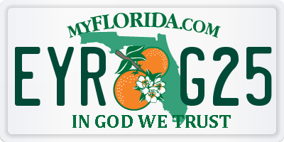 FL license plate EYRG25