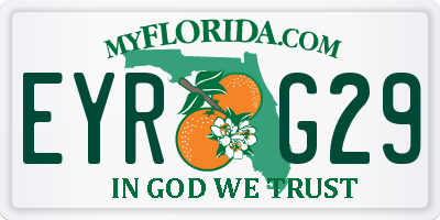 FL license plate EYRG29