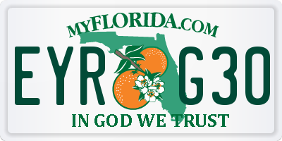 FL license plate EYRG30