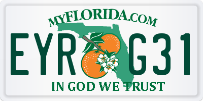 FL license plate EYRG31