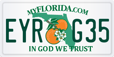 FL license plate EYRG35
