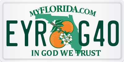 FL license plate EYRG40