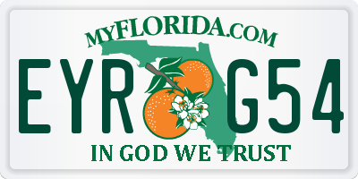 FL license plate EYRG54