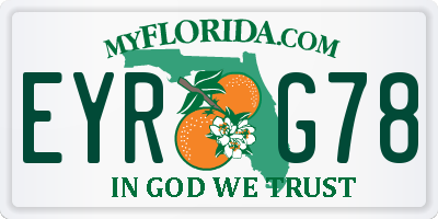FL license plate EYRG78