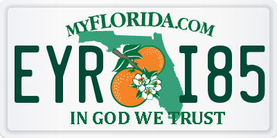 FL license plate EYRI85