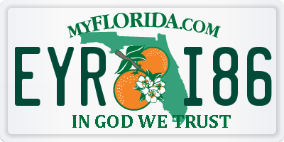 FL license plate EYRI86