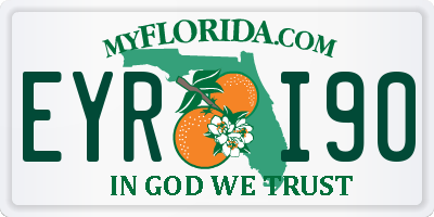 FL license plate EYRI90