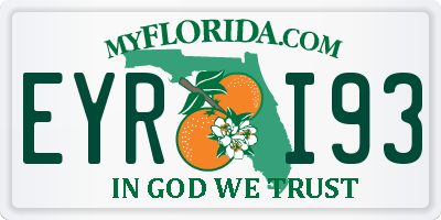 FL license plate EYRI93