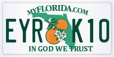 FL license plate EYRK10