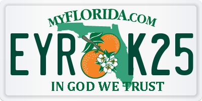 FL license plate EYRK25