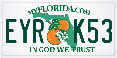 FL license plate EYRK53