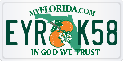 FL license plate EYRK58