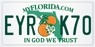 FL license plate EYRK70