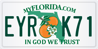 FL license plate EYRK71