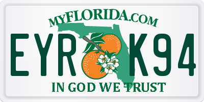 FL license plate EYRK94