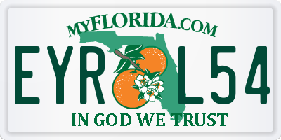 FL license plate EYRL54