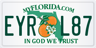 FL license plate EYRL87
