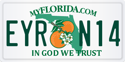 FL license plate EYRN14