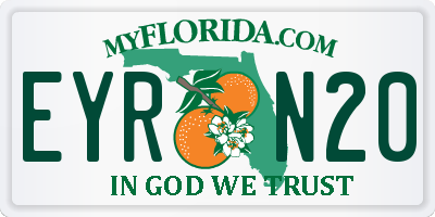 FL license plate EYRN20