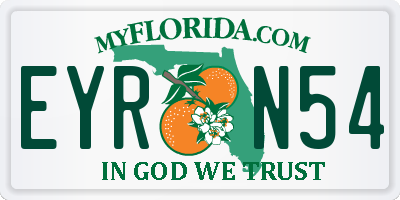 FL license plate EYRN54