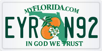 FL license plate EYRN92