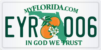 FL license plate EYRO06