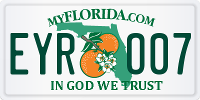 FL license plate EYRO07