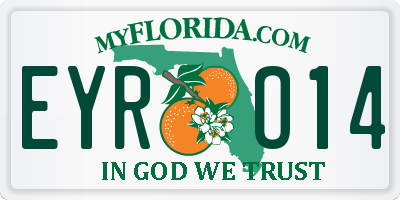 FL license plate EYRO14