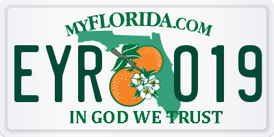 FL license plate EYRO19