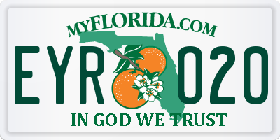 FL license plate EYRO20