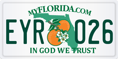 FL license plate EYRO26