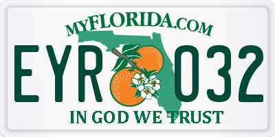 FL license plate EYRO32