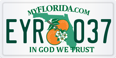 FL license plate EYRO37