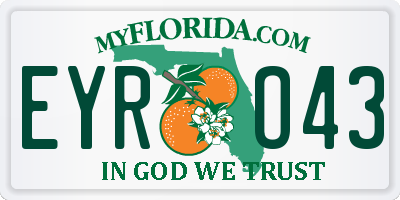 FL license plate EYRO43
