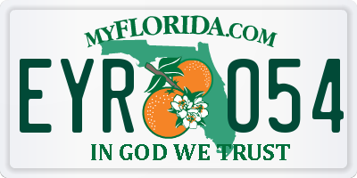 FL license plate EYRO54