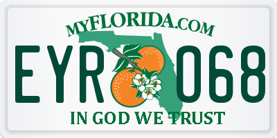 FL license plate EYRO68