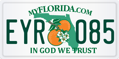 FL license plate EYRO85