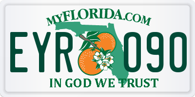 FL license plate EYRO90