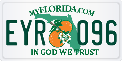 FL license plate EYRO96